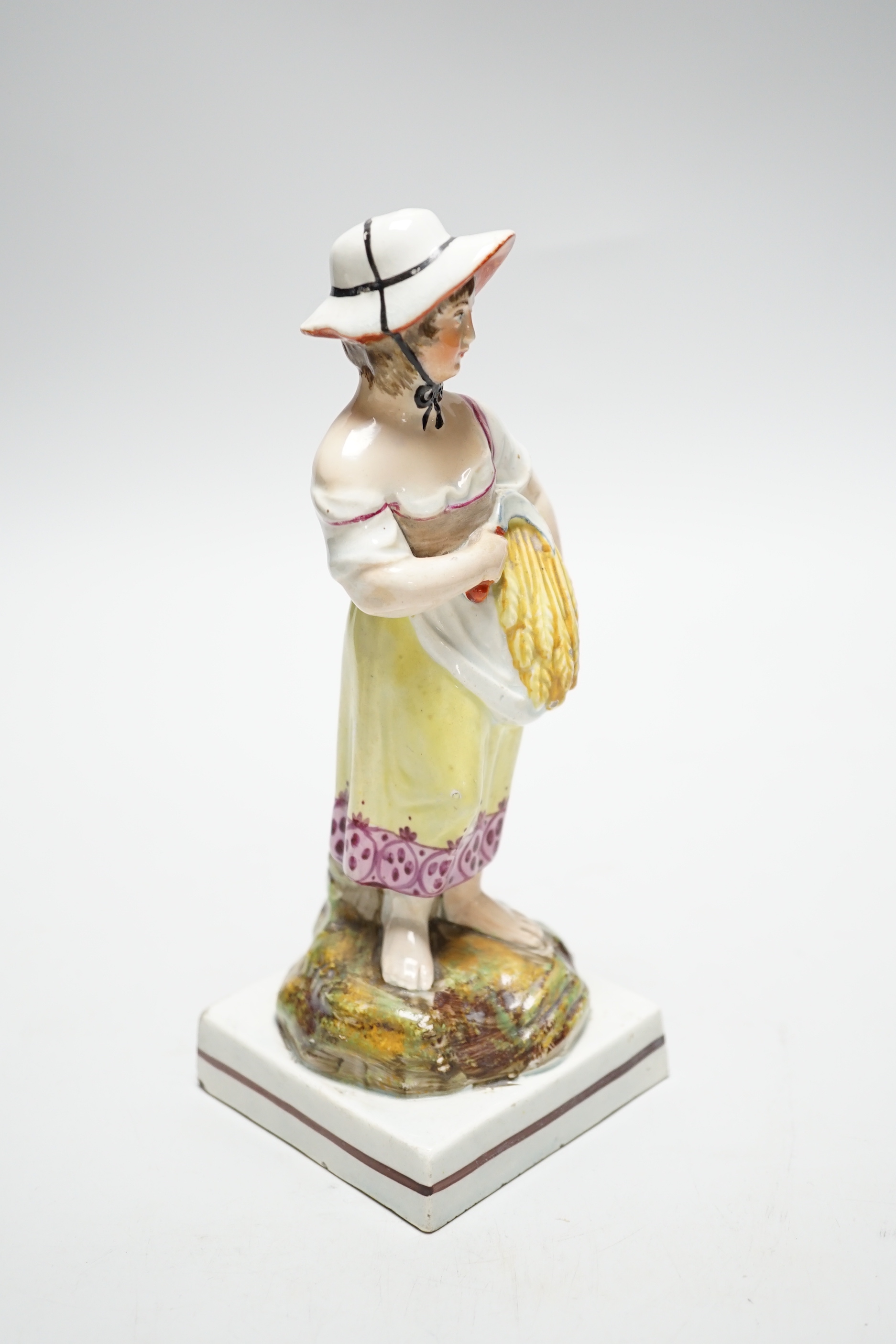 A Staffordshire pearlware figure of Autumn, c.1800-10, 20cm